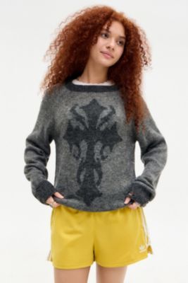 Minga London Grauer Kreuz Pullover