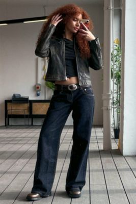 Motel Dark Denim Low Rise Parallel Jeans