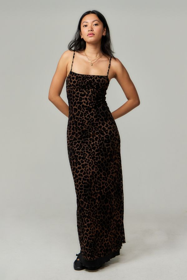 Slide View: 1: Motel Leoparden-Print Maxikleid