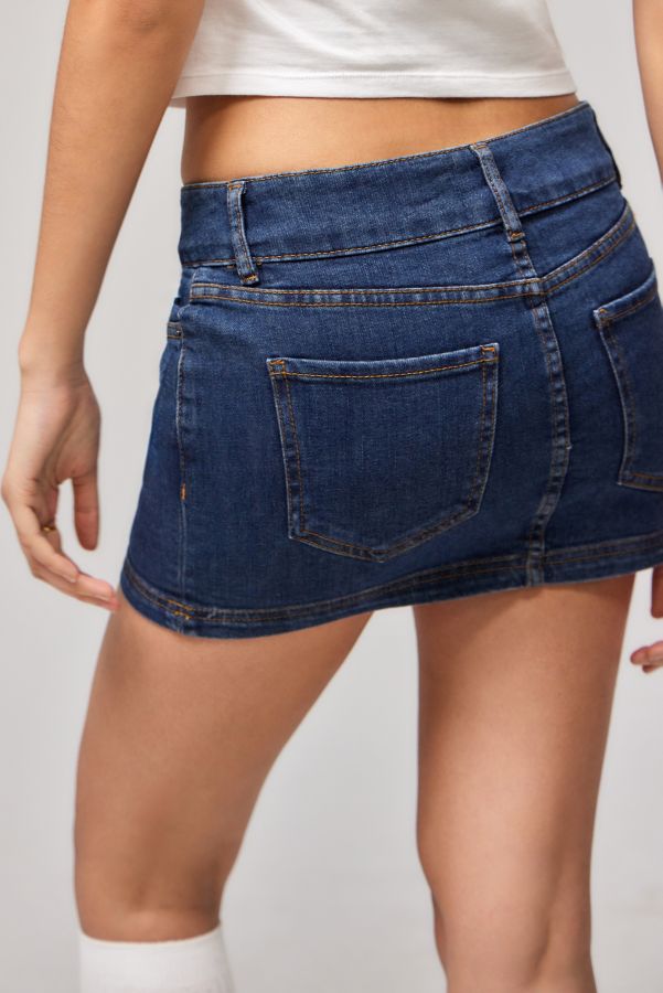 Slide View: 4: Motel Low Rise Denim Mini Skirt