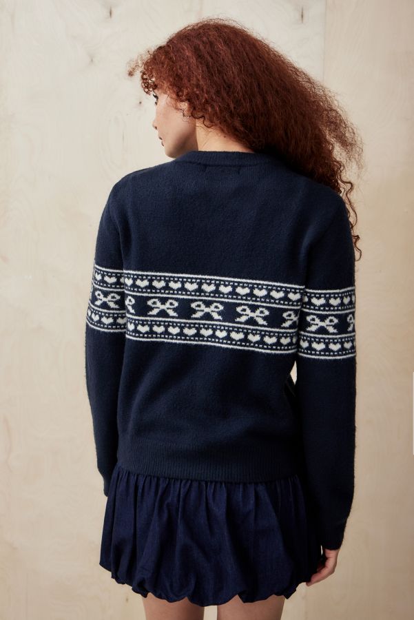 Vista diapositiva: 5: Maglione Motel Namirta Lavorato a Maglia con Fiocco Fairisle