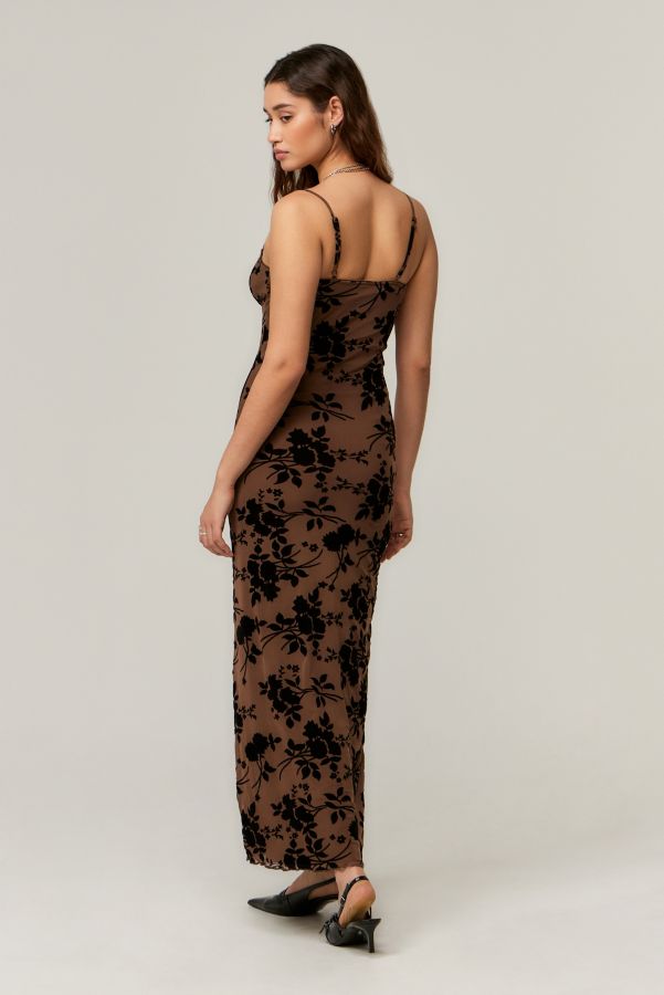 Slide View: 4: Motel Chocolate Darsih Flocked Maxi Dress