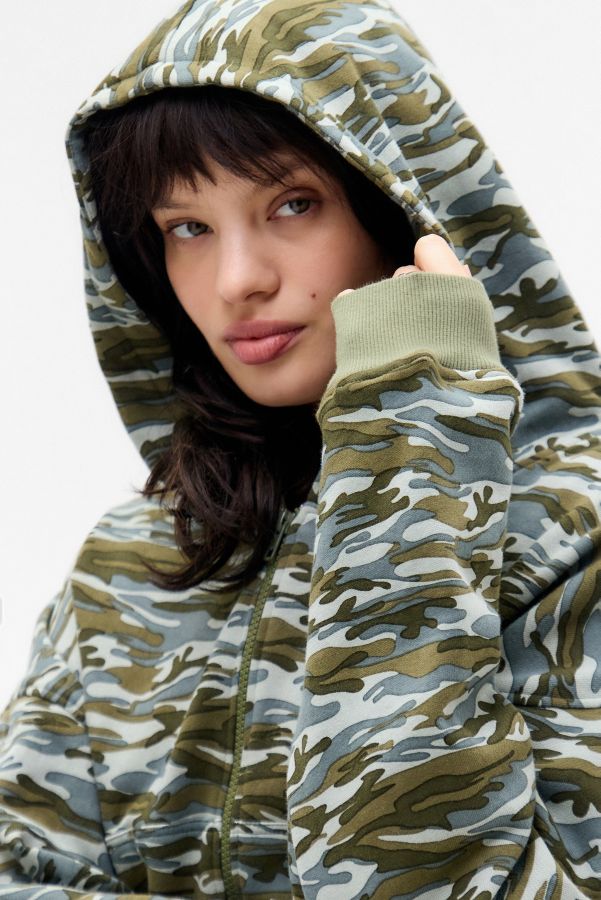 Slide View: 2: Motel Yukadi Camo Zip-Through Hoodie