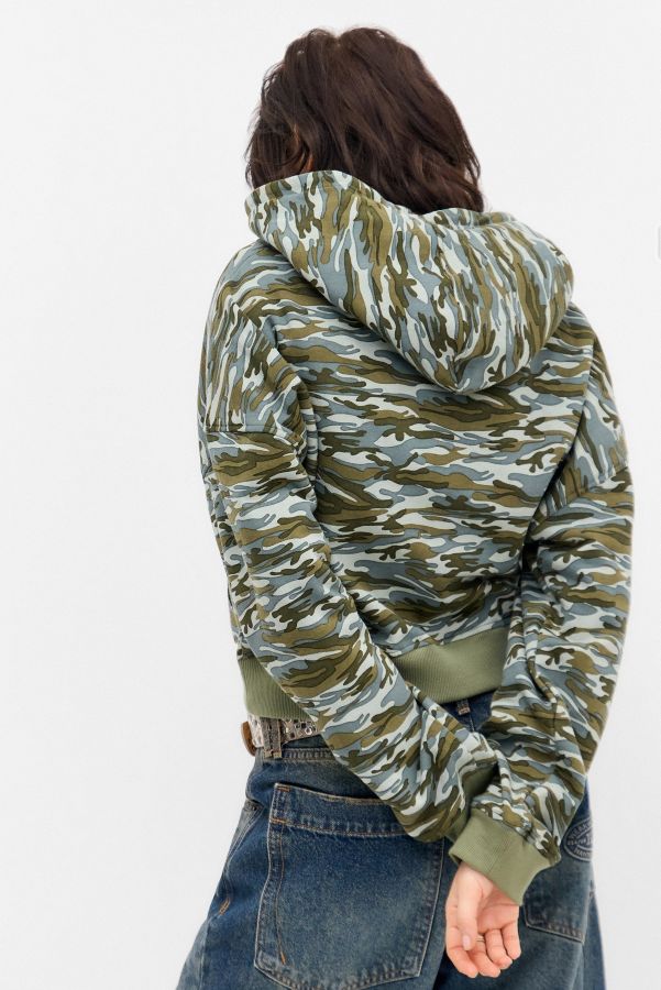 Slide View: 4: Motel Yukadi Camo Zip-Through Hoodie