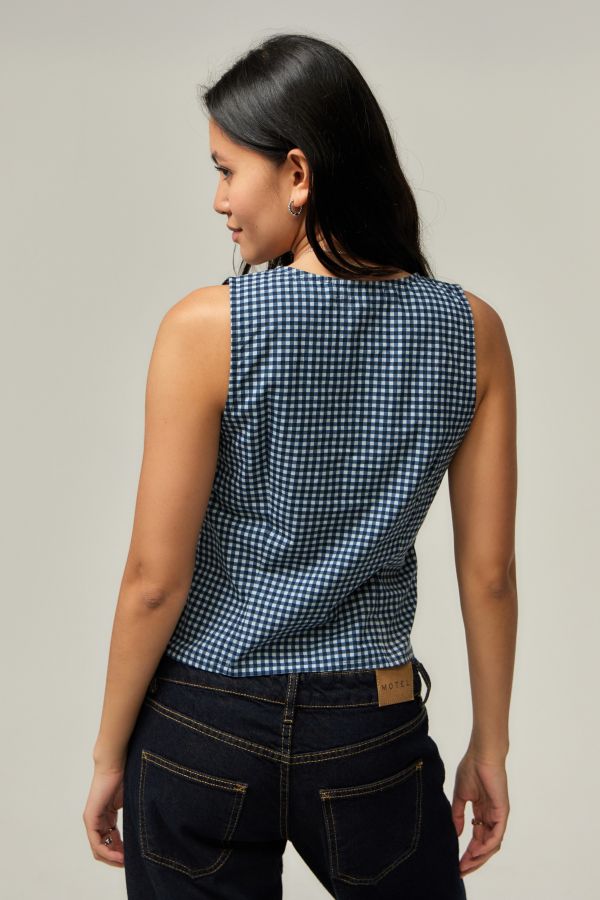 Slide View: 4: Motel Vishata Gingham Weste Top