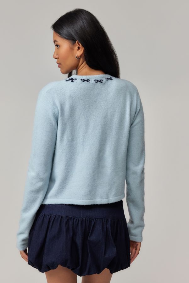 Slide View: 5: Motel Wunara Schleifen Blau Strickjacke