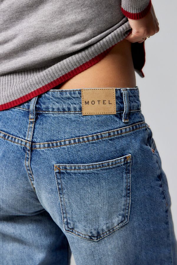 Vista diapositiva: 2: Jeans Spaziosi a Vita Bassa Blu Polvere Motel