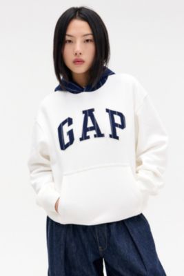 Sudadera con Capucha de Rayas Finas y Logo Blanco de GAP