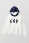 Thumbnail View 8: GAP White Pinstripe Logo Hoodie