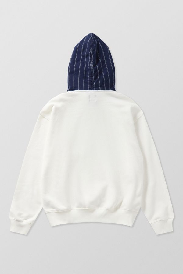 Slide View: 9: GAP White Pinstripe Logo Hoodie