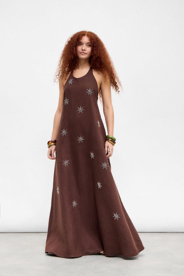 Slide View: 1: PSC Embellished Linen Maxi Dress