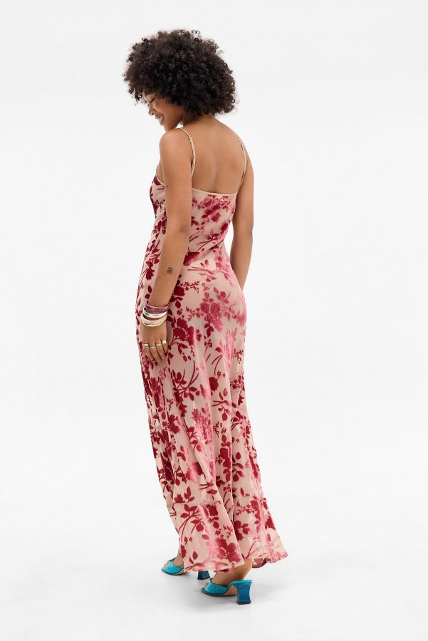 Slide View: 3: VRG GRL Iris Bias Cut Sheer Maxi Dress