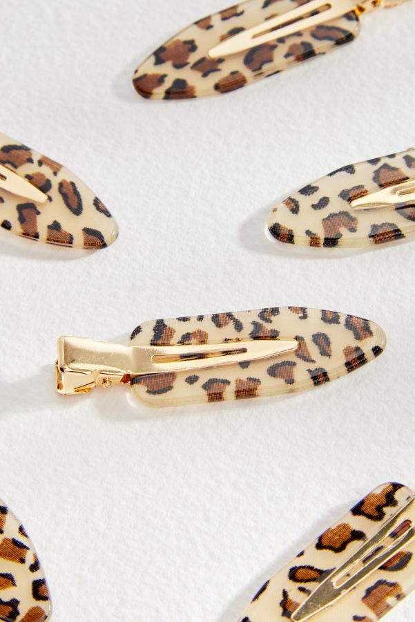 Slide View: 3: Leopard Print Creaseless Hair Clip Set