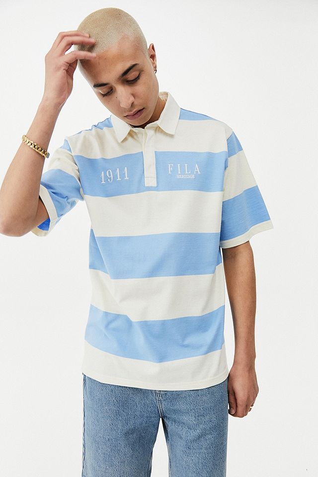 FILA UO Exclusive Gardenia Striped Rugby Shirt | Urban Outfitters UK