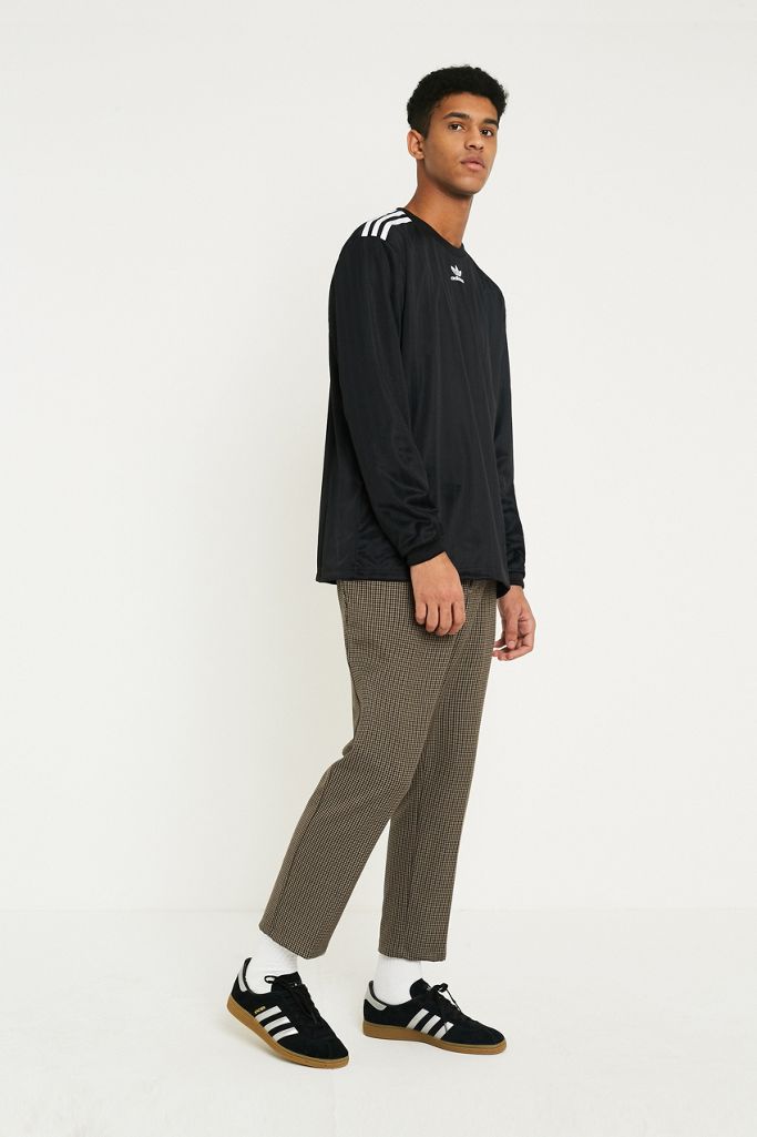 adidas Black LongSleeve Football Jersey Top Urban Outfitters UK