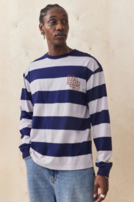 BDG Blue Chain Stripe Long Sleeve T-Shirt