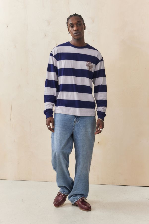 Slide View: 3: BDG Blue Chain Stripe Long Sleeve T-Shirt