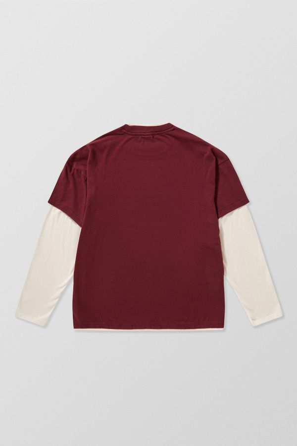 Vista de diapositivas: 9: iets frans... Burgundy Double Layer T-Shirt