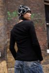 Thumbnail View 4: Jaded London Black Haze Henley Long Sleeve T-Shirt