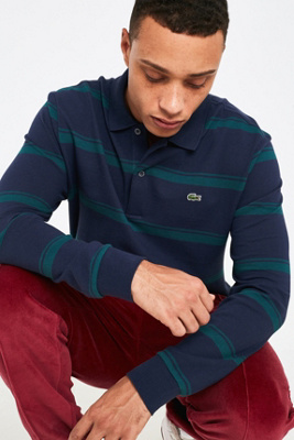 lacoste navy long sleeve polo