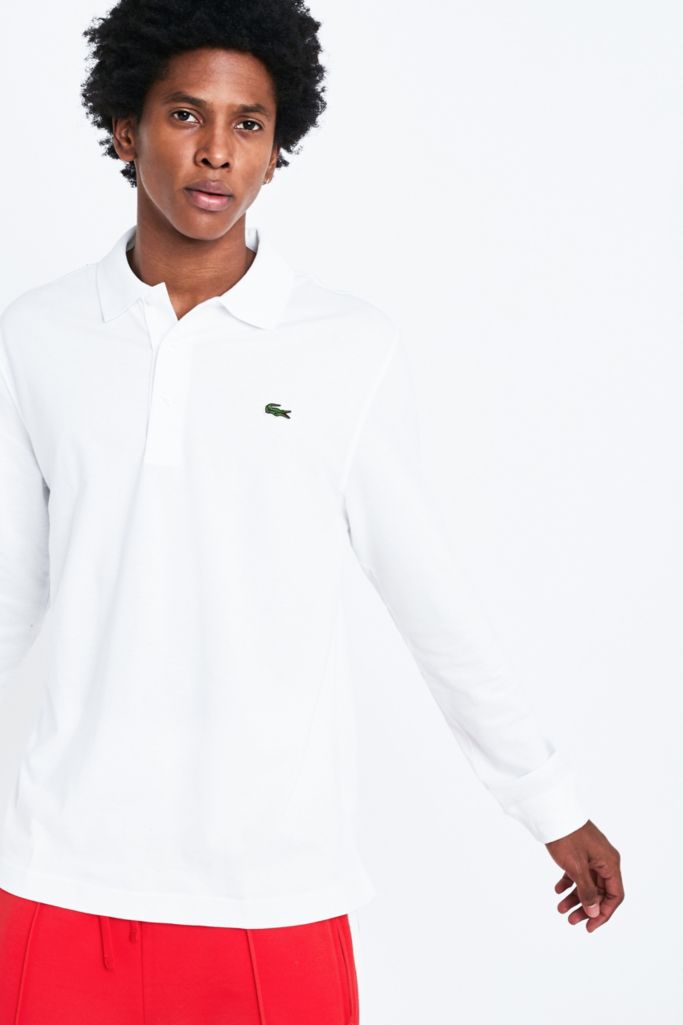 Lacoste Sport Classic White Long Sleeve Polo Shirt Urban Outfitters Uk