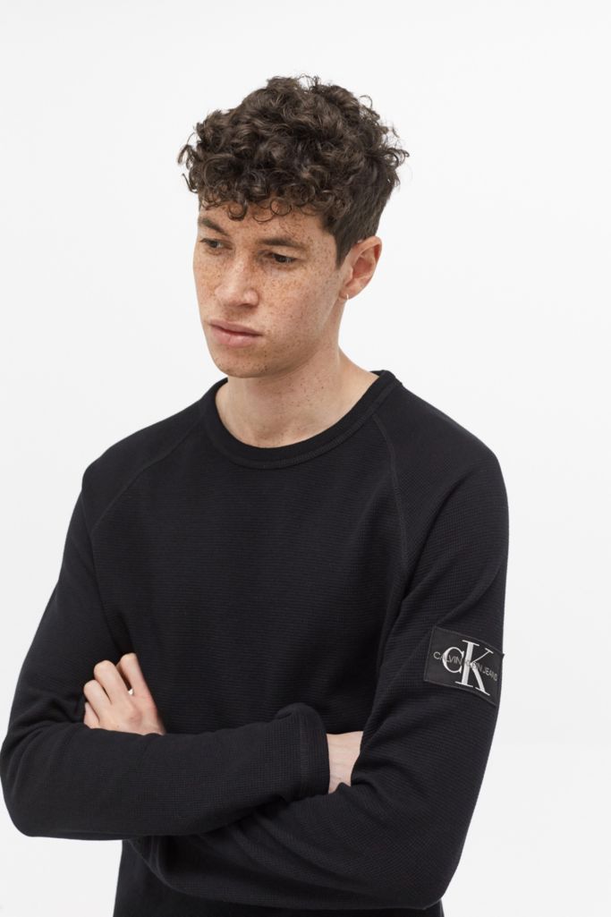 Calvin Klein Jeans Black Long-Sleeve T-Shirt | Urban Outfitters UK