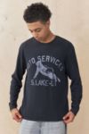 Thumbnail View 1: T-shirt à manches longues en gaufre UO Black Auto Service