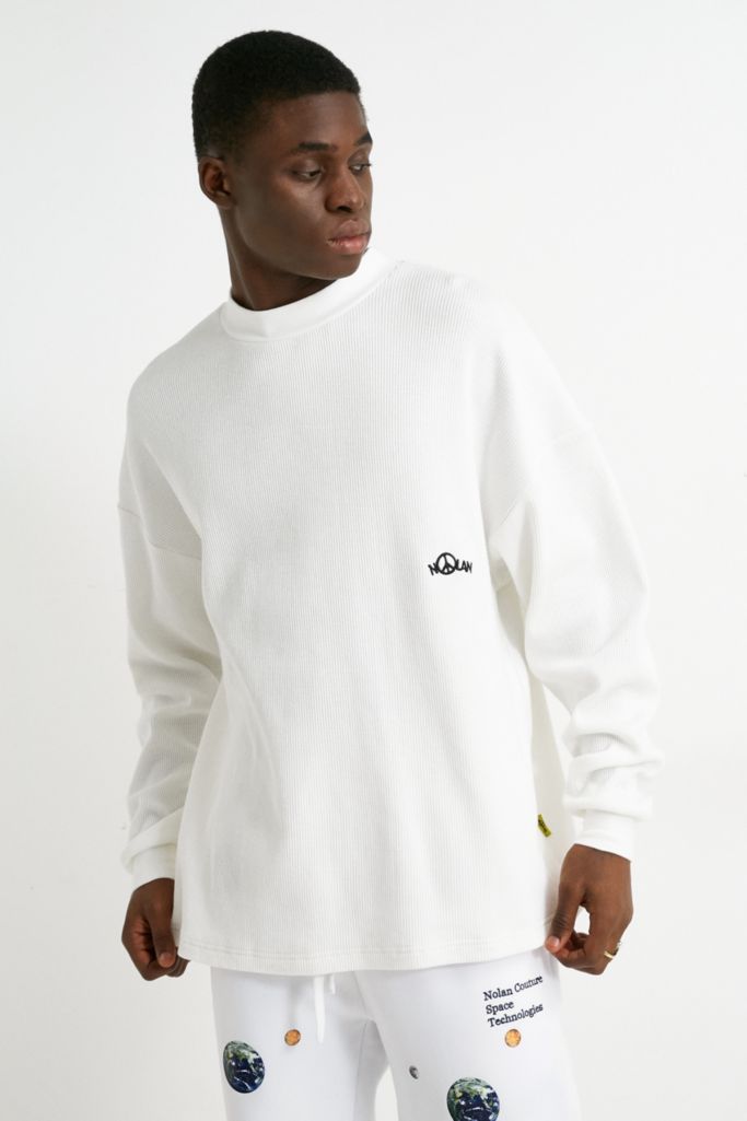 Nolan Apparel White Thermal Long-Sleeve T-Shirt | Urban Outfitters UK