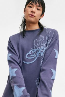 Ed Hardy UO Exclusive Navy Waffle Knit Top