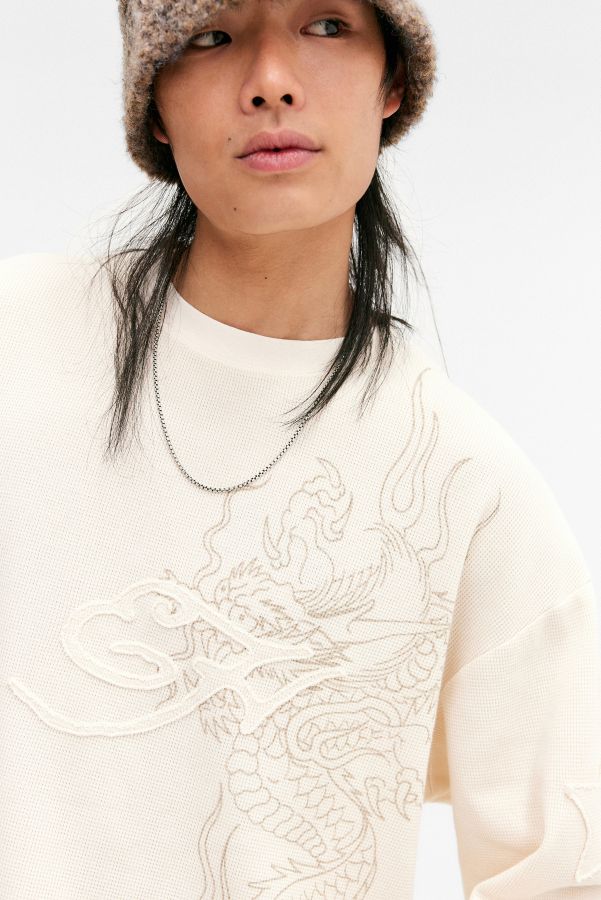 Slide View: 4: Ed Hardy UO Exclusive Ecru Waffle Knit Top