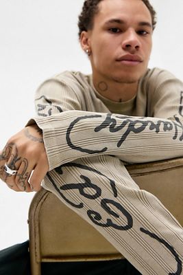 Ed Hardy UO Exclusive Ecru Long Sleeve Top