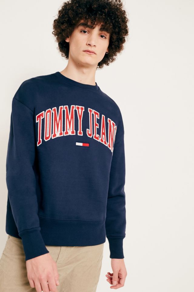 Tommy Jeans Collegiate Navy Sweatshirt | Urban Outfitters UK