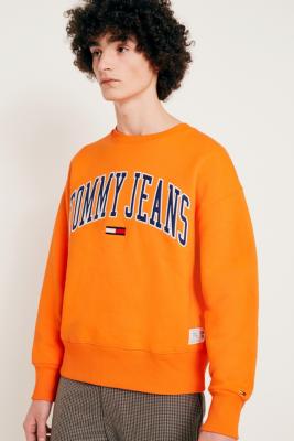 tommy jeans orange sweatshirt