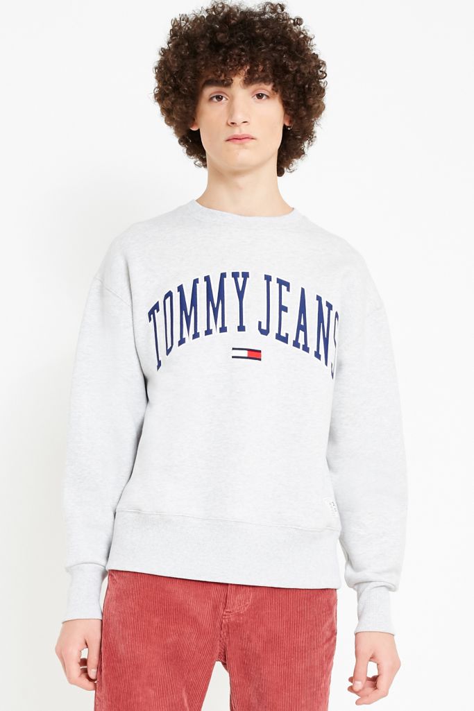 Tommy Jeans Collegiate Grey Sweatshirt | Urban Outfitters UK