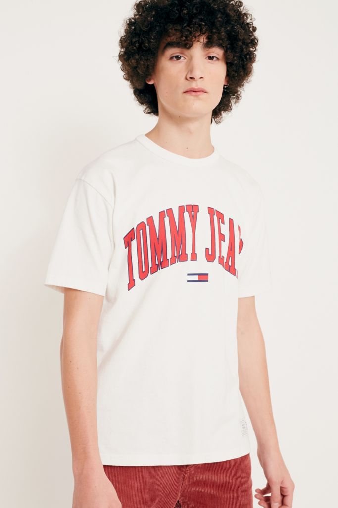 Tommy Jeans Collegiate White T-Shirt | Urban Outfitters UK