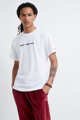 tommy jeans small text tee