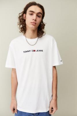 Tommy Hilfiger White Logo T-shirt | Urban Outfitters UK