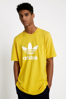 yellow adidas trefoil t shirt