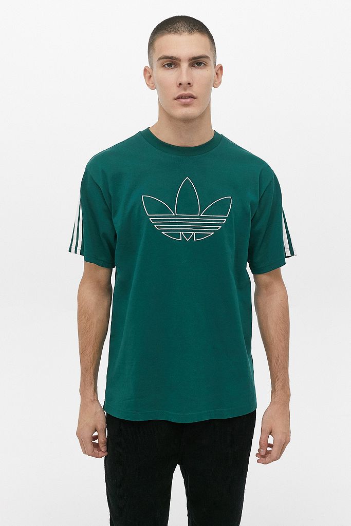 adidas Green Outline Trefoil T-Shirt | Urban Outfitters UK