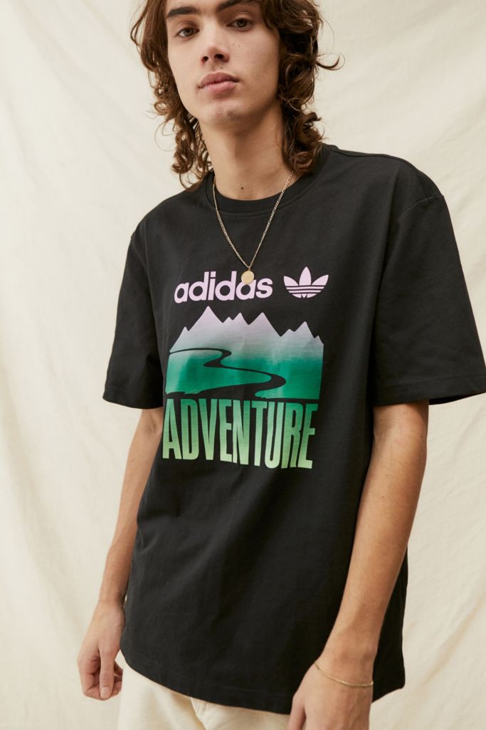 Adidas Black Adventure Mountain T Shirt Urban Outfitters Uk