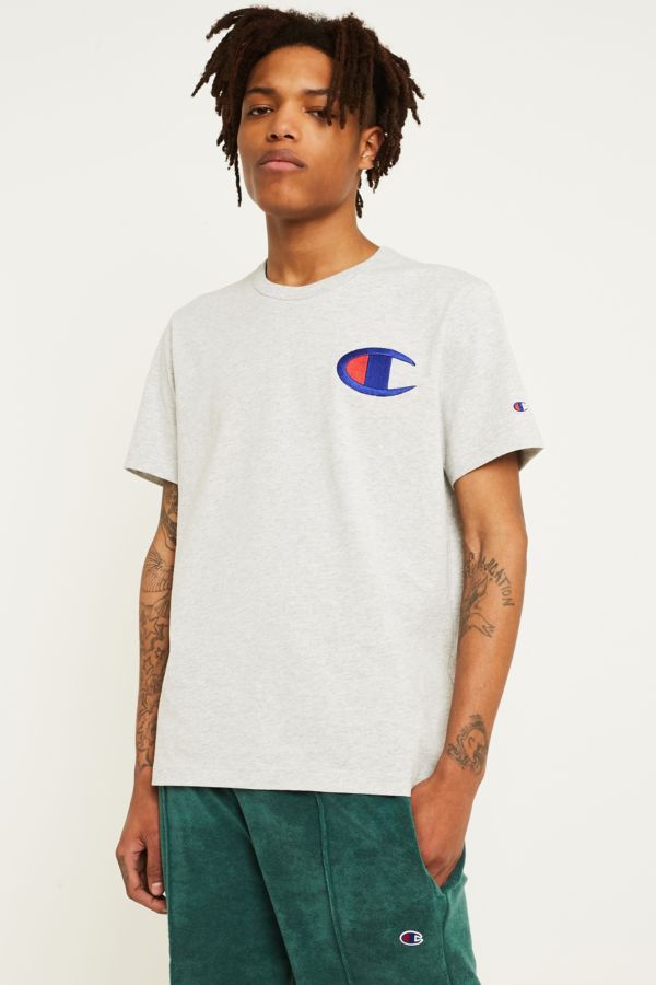 Champion C Logo Grey T-Shirt | Urban Outfitters UK