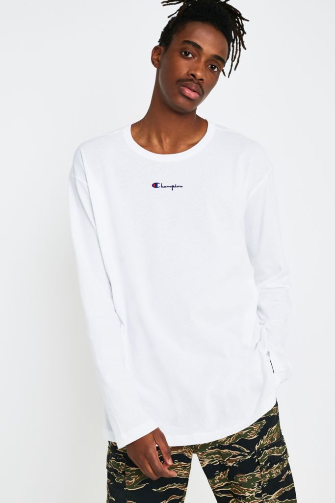 Champion Oversized White Long-Sleeve T-Shirt | Urban Outfitters UK