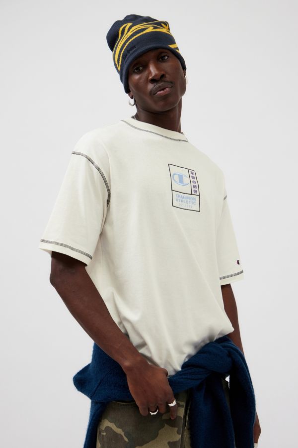 Slide View: 5: Champion UO Exclusive Ecru Contrast Stitch T-Shirt