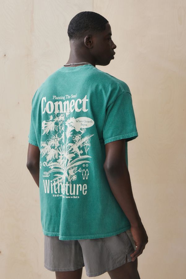 Slide View: 5: UO – T-Shirt „Connect With Nature“ in Grün 