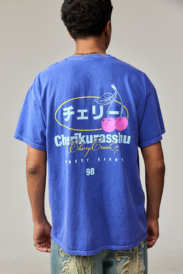 Slide View: 1: UO Blue Cherikurashu T-Shirt