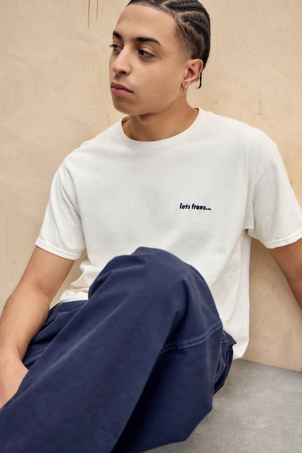 Slide View: 1: iets frans... Ecru Small Embroidered T-Shirt