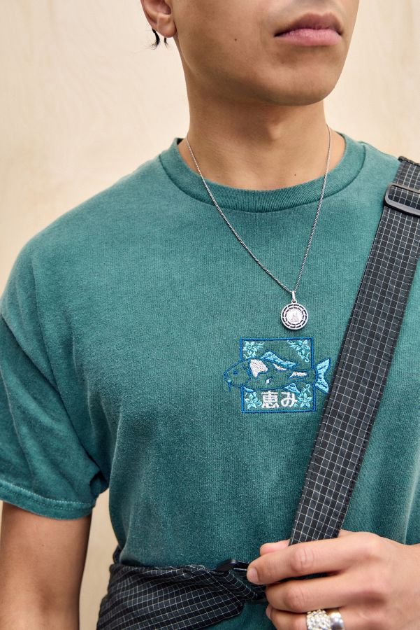 Slide View: 2: UO Green Embroidered Fish T-Shirt