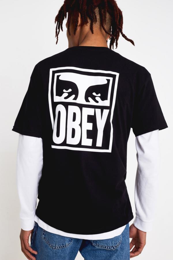 OBEY Eye Icon Black Short-Sleeve T-Shirt | Urban Outfitters UK