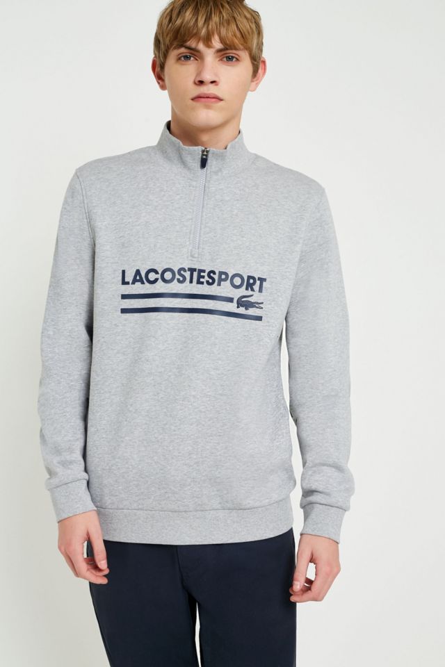 Lacoste Sport Grey Quarter-Zip Pullover Sweatshirt | Urban Outfitters UK