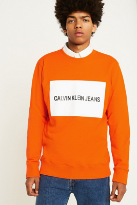 calvin klein orange hoodie